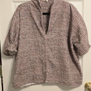 Women's Textured V-Neck Top - Multicolor